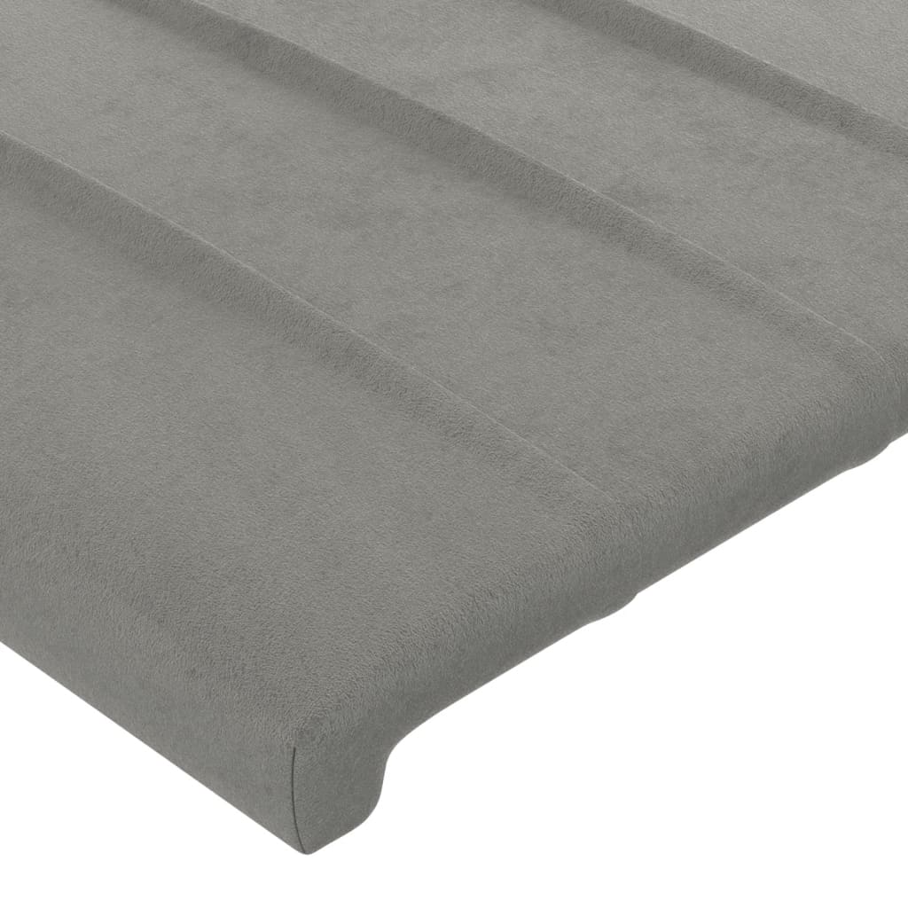 Hoofdbord Met Randen Fluweel 163 x 23 x 118/128 cm Lichtgrijs