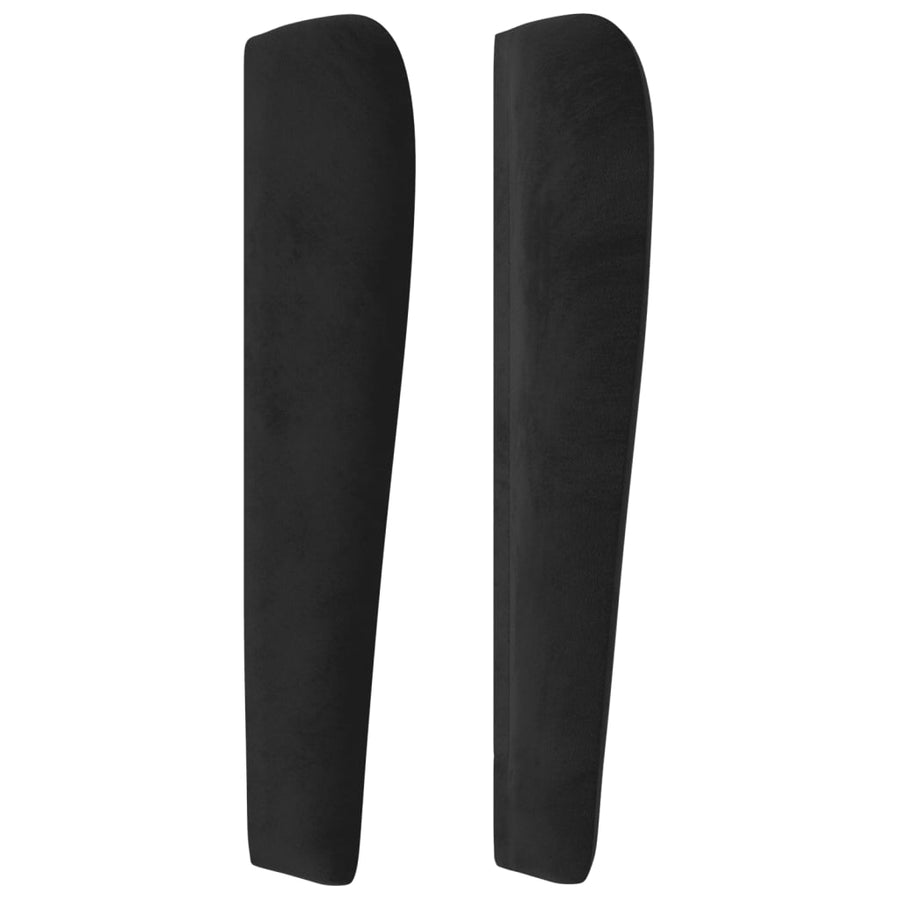 Hoofdbord Met Randen Fluweel 163 x 23 x 118/128 cm Zwart