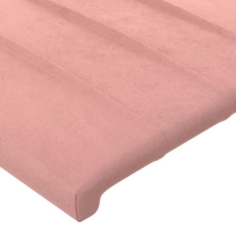 Hoofdbord Met Randen Fluweel 163 x 23 x 118/128 cm Roze