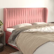 Hoofdbord fluweel roze 163x23x118/128 cm