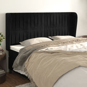 Hoofdbord 183x23x118/128 cm fluweel zwart