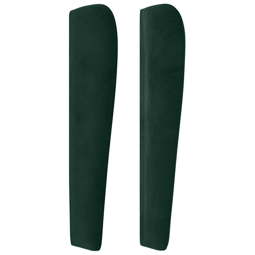 Hoofdbord met randen 183x23x118/128 cm fluweel donkergroen