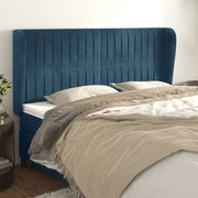 Hoofdbord 183x23x118/128 cm fluweel donkerblauw