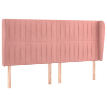 Hoofdbord Met Randen Fluweel 183 x 23 x 118/128 cm Roze