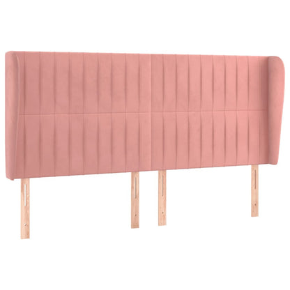 Hoofdbord Met Randen Fluweel 183 x 23 x 118/128 cm Roze