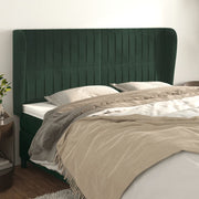 Hoofdbord 203x23x118/128 cm fluweel donkergroen