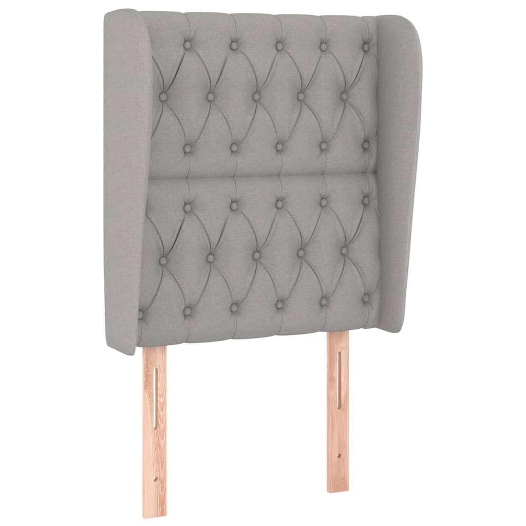 Hoofdbord Met Randen Stof 83 x 23 x 118/128 cm Lichtgrijs