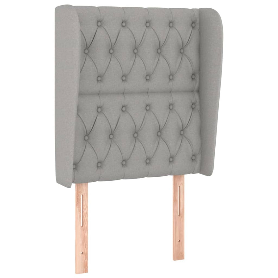 Hoofdbord Met Randen Stof 83 x 23 x 118/128 cm Lichtgrijs