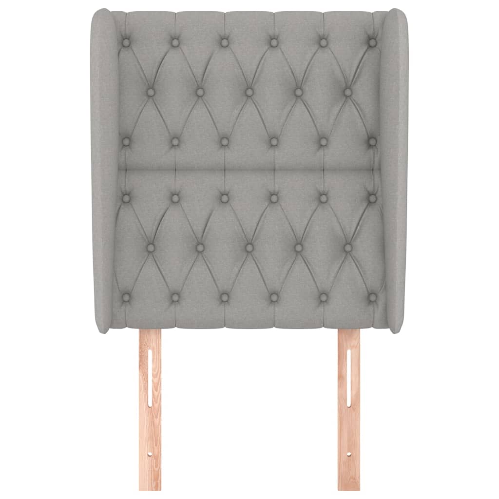 Hoofdbord Met Randen Stof 83 x 23 x 118/128 cm Lichtgrijs