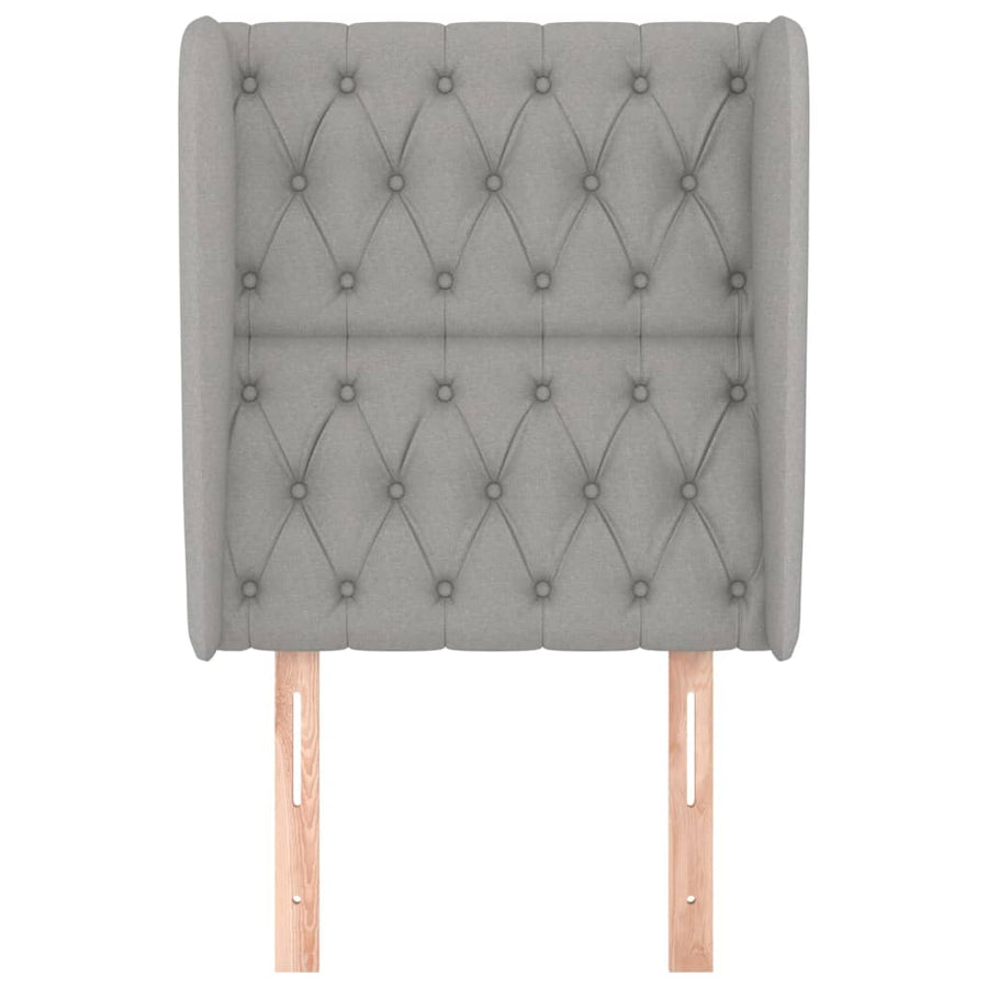 Hoofdbord Met Randen Stof 83 x 23 x 118/128 cm Lichtgrijs