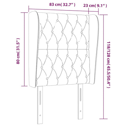 Hoofdbord Met Randen Stof 83 x 23 x 118/128 cm Lichtgrijs