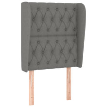 Hoofdbord Met Randen Stof 83 x 23 x 118/128 cm Donkergrijs