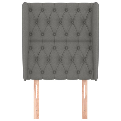 Hoofdbord Met Randen Stof 83 x 23 x 118/128 cm Donkergrijs
