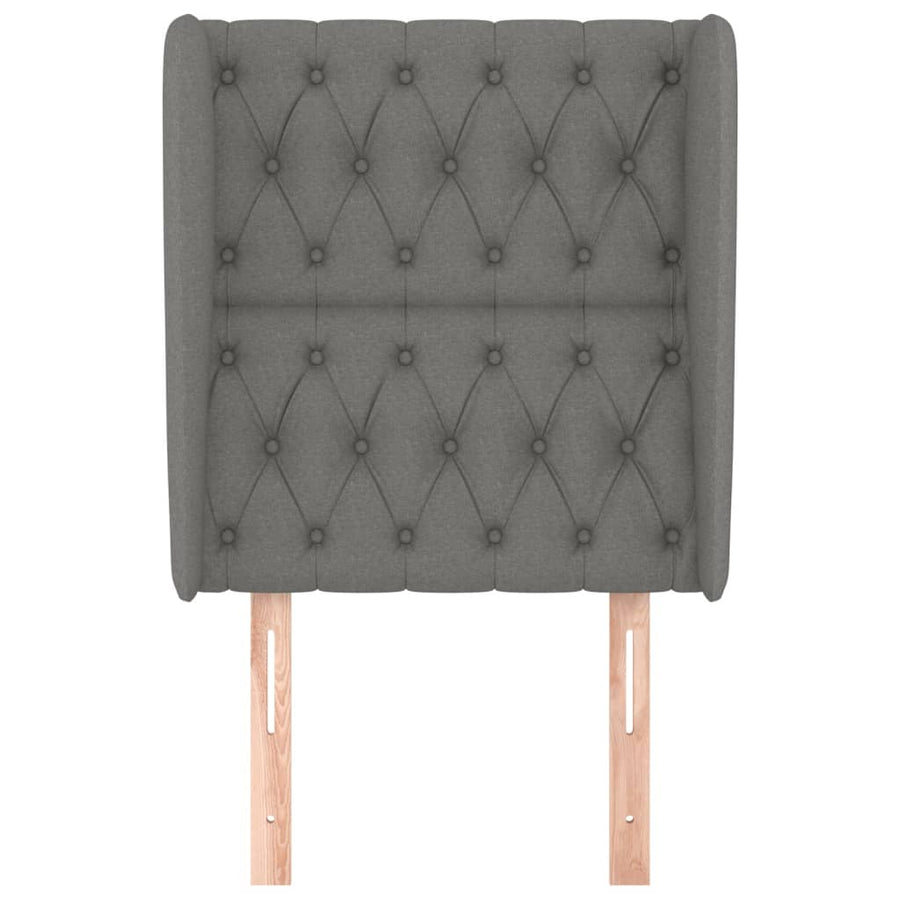 Hoofdbord Met Randen Stof 83 x 23 x 118/128 cm Donkergrijs
