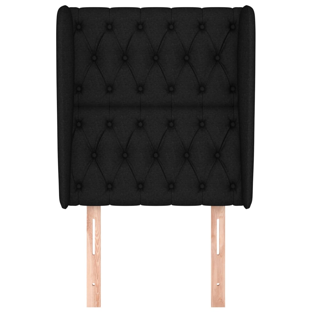 Hoofdbord Met Randen Stof 83 x 23 x 118/128 cm Zwart