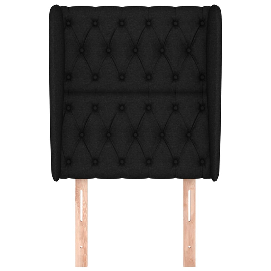 Hoofdbord Met Randen Stof 83 x 23 x 118/128 cm Zwart