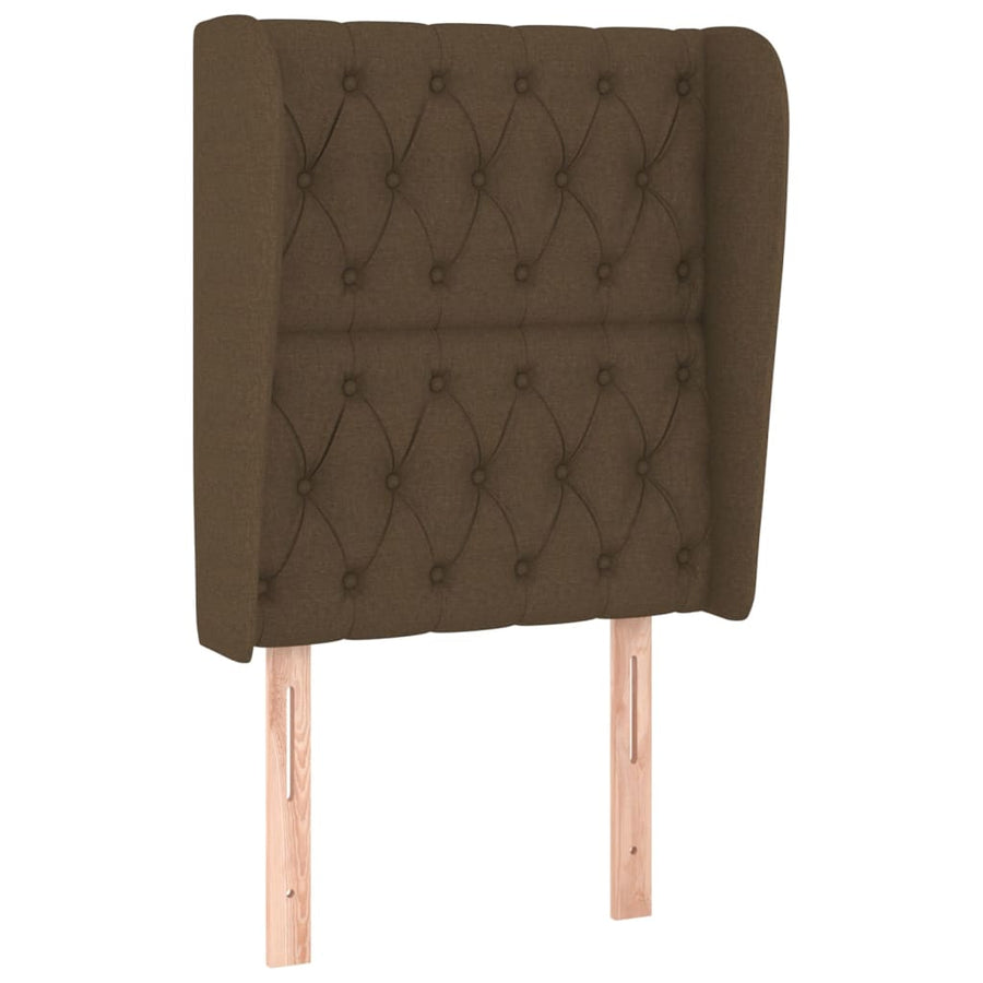 Hoofdbord Met Randen Stof 83 x 23 x 118/128 cm Donkerbruin