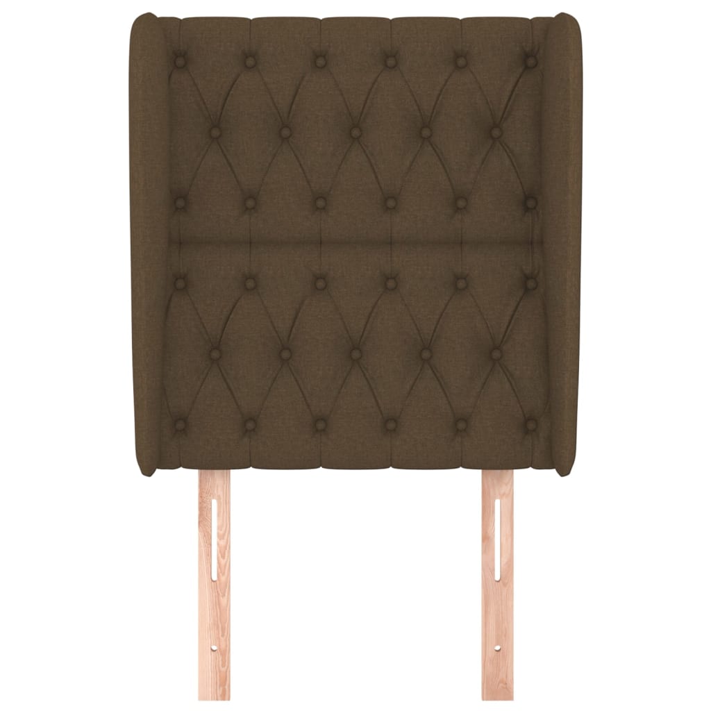 Hoofdbord Met Randen Stof 83 x 23 x 118/128 cm Donkerbruin