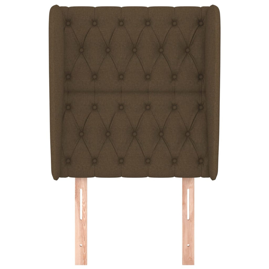 Hoofdbord Met Randen Stof 83 x 23 x 118/128 cm Donkerbruin