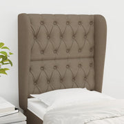Hoofdbord 83x23x118/128 cm stof taupe