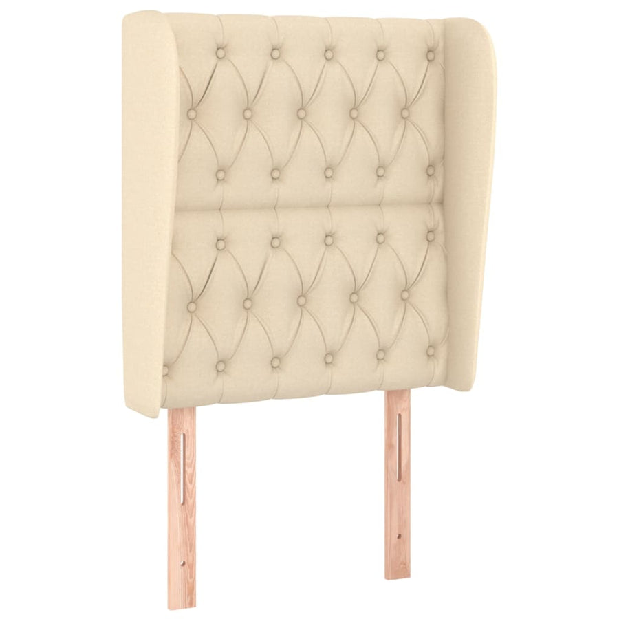 Hoofdbord Met Randen Stof Kleurig 83 x 23 x 118/128 cm Crème