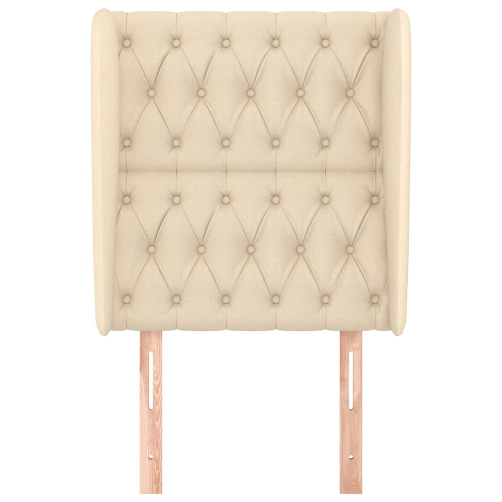 Hoofdbord Met Randen Stof Kleurig 83 x 23 x 118/128 cm Crème