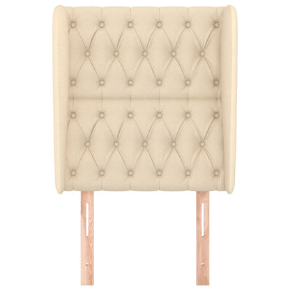 Hoofdbord Met Randen Stof Kleurig 83 x 23 x 118/128 cm Crème