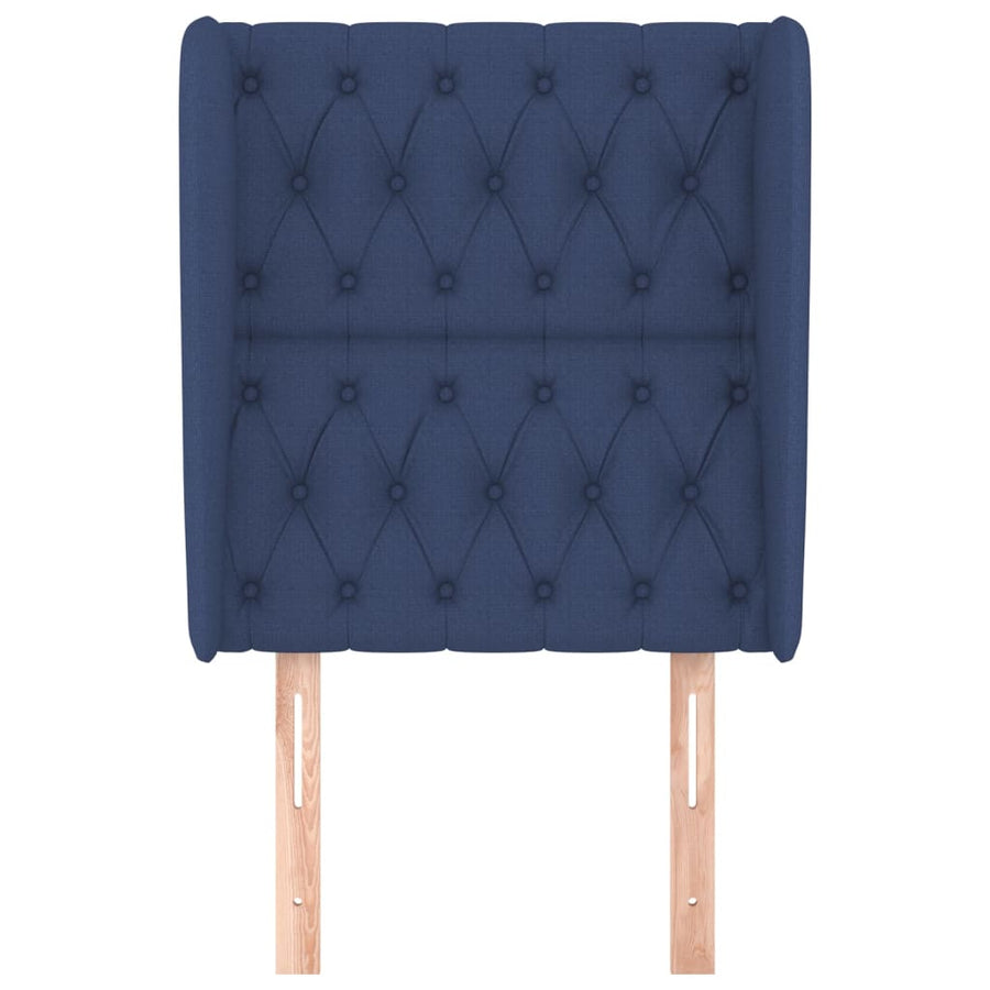 Hoofdbord Met Randen Stof 83 x 23 x 118/128 cm Blauw
