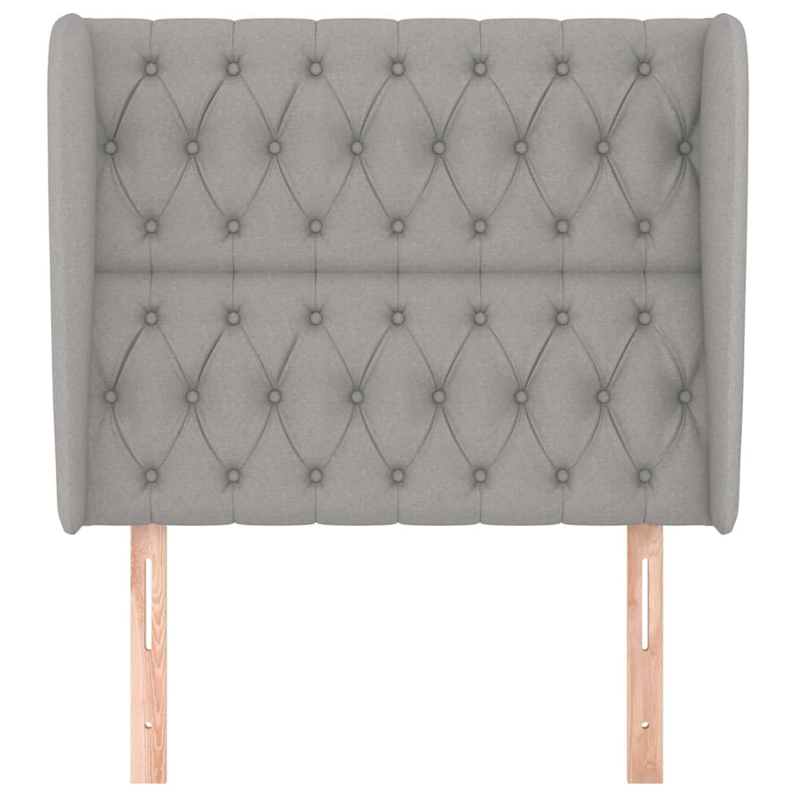 Hoofdbord Met Randen Stof 93 x 23 x 118/128 cm Lichtgrijs