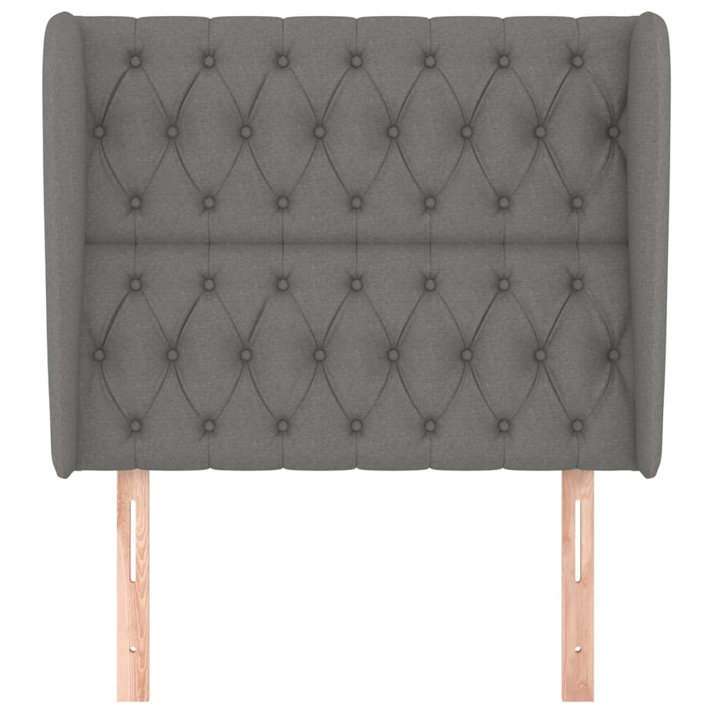 Hoofdbord Met Randen Stof 93 x 23 x 118/128 cm Donkergrijs