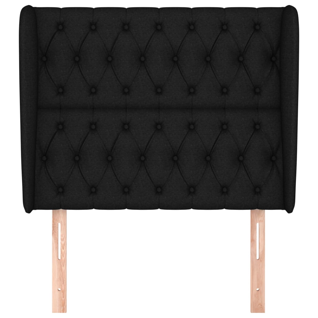 Hoofdbord Met Randen Stof 93 x 23 x 118/128 cm Zwart