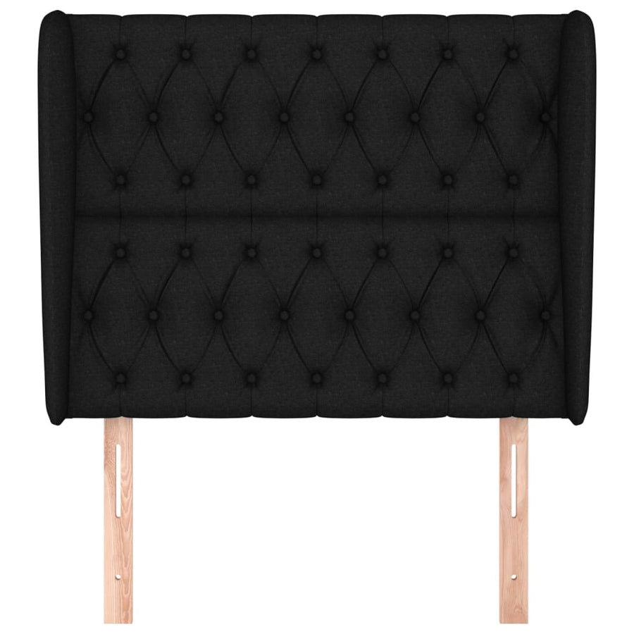 Hoofdbord Met Randen Stof 93 x 23 x 118/128 cm Zwart