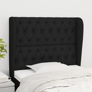 Hoofdbord 93x23x118/128 cm stof zwart