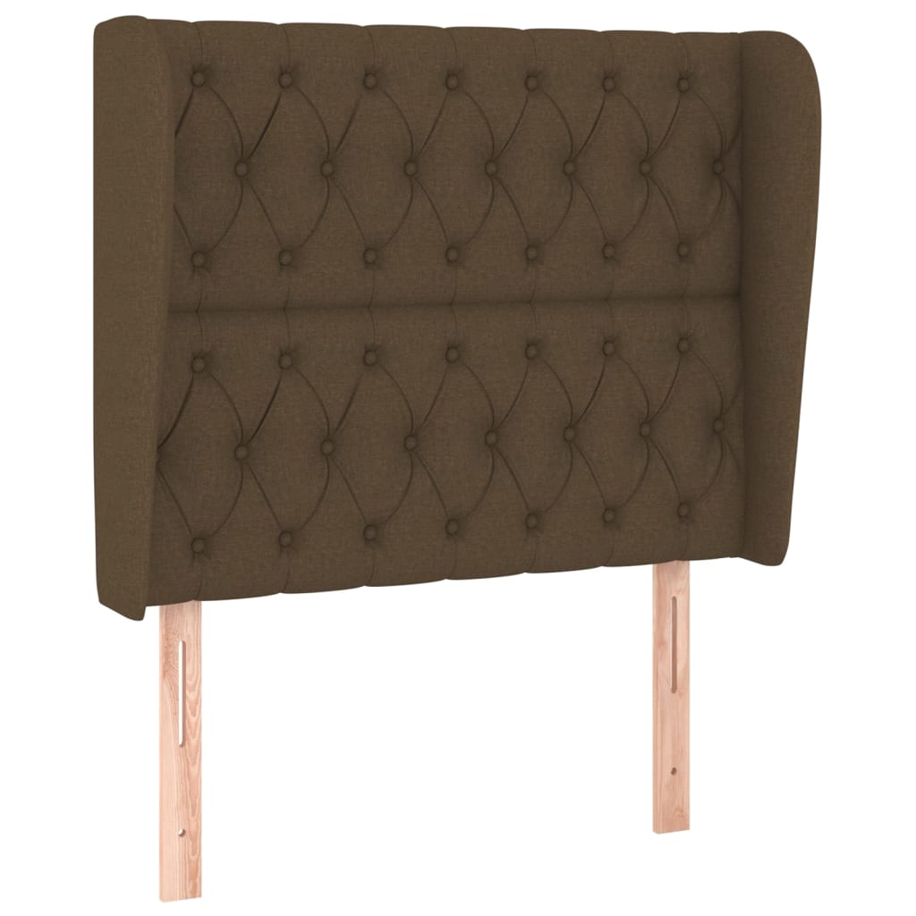 Hoofdbord Met Randen Stof 93 x 23 x 118/128 cm Donkerbruin