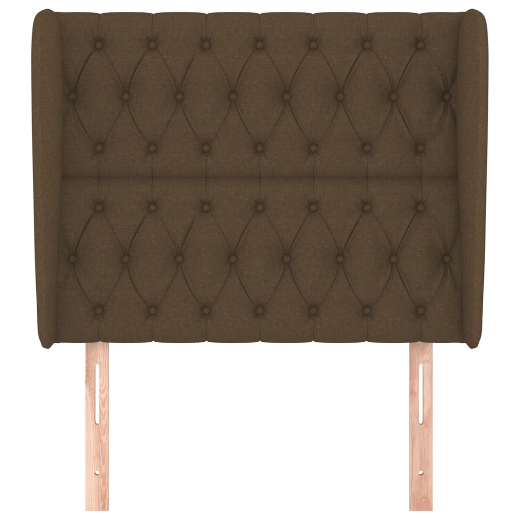 Hoofdbord Met Randen Stof 93 x 23 x 118/128 cm Donkerbruin