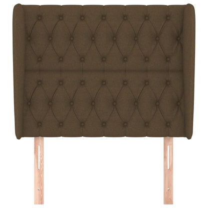 Hoofdbord Met Randen Stof 93 x 23 x 118/128 cm Donkerbruin