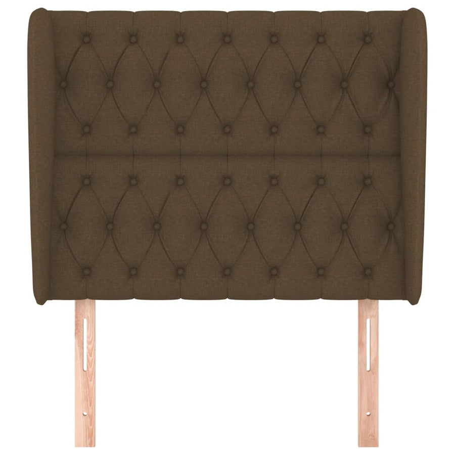 Hoofdbord Met Randen Stof 93 x 23 x 118/128 cm Donkerbruin