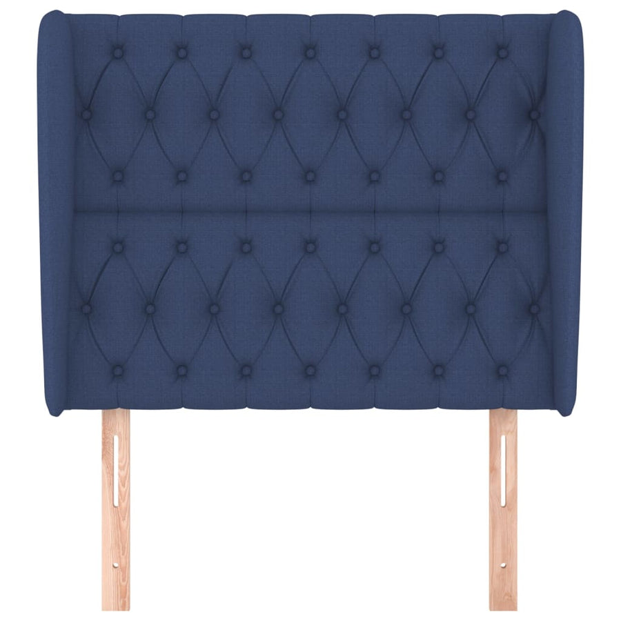 Hoofdbord Met Randen Stof 93 x 23 x 118/128 cm Blauw
