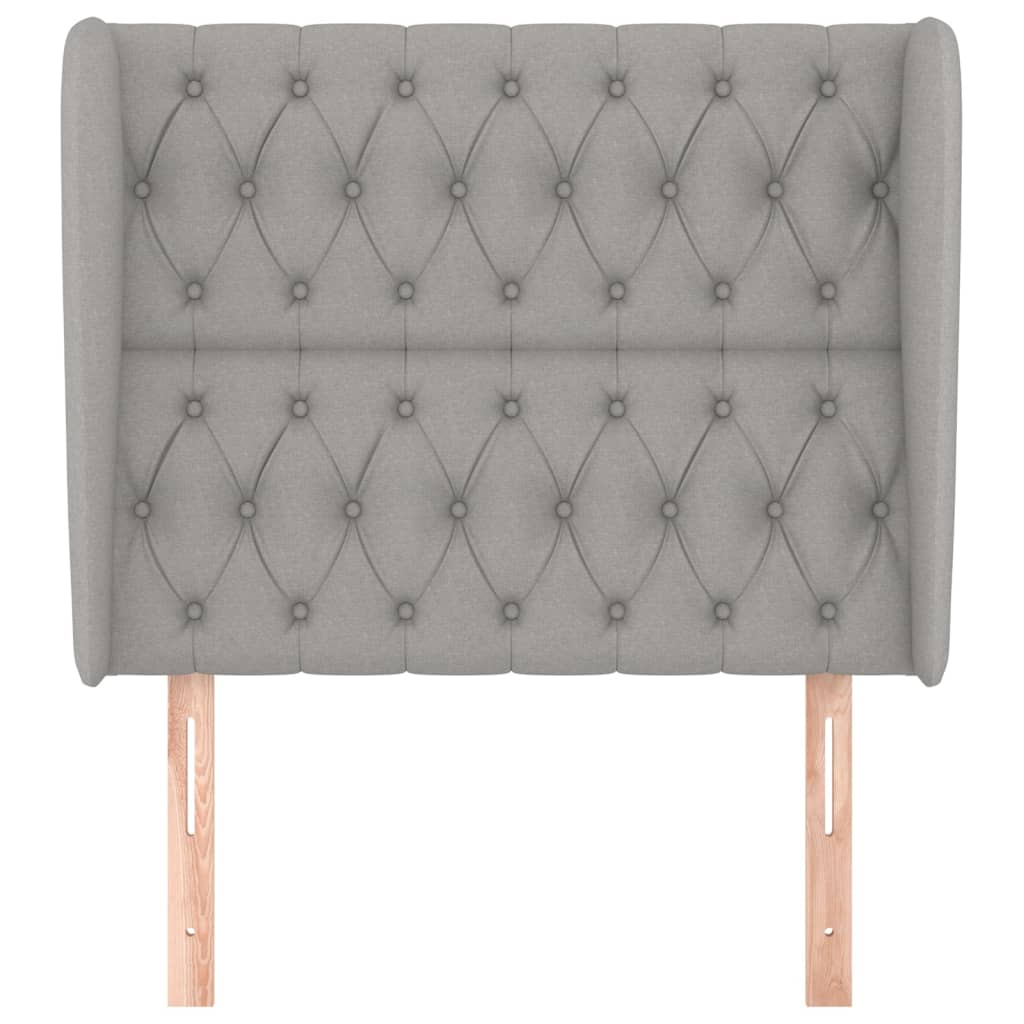 Hoofdbord Met Randen Stof 103 x 23 x 118/128 cm Lichtgrijs