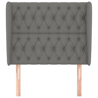 Hoofdbord Met Randen Stof 103 x 23 x 118/128 cm Donkergrijs