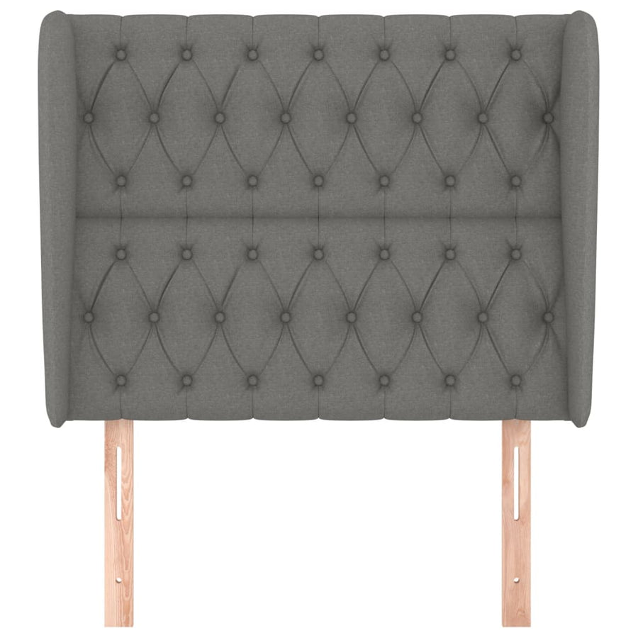 Hoofdbord Met Randen Stof 103 x 23 x 118/128 cm Donkergrijs
