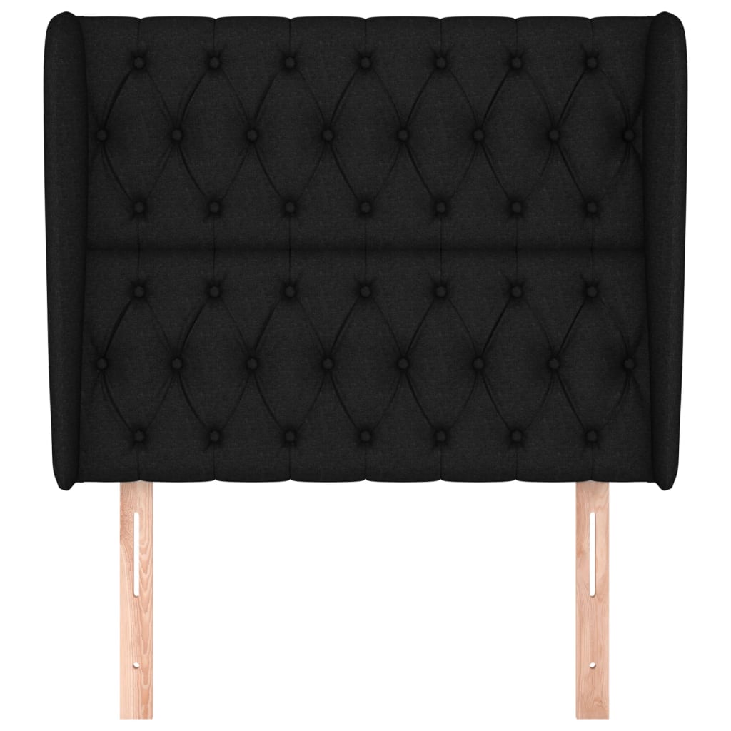 Hoofdbord Met Randen Stof 103 x 23 x 118/128 cm Zwart