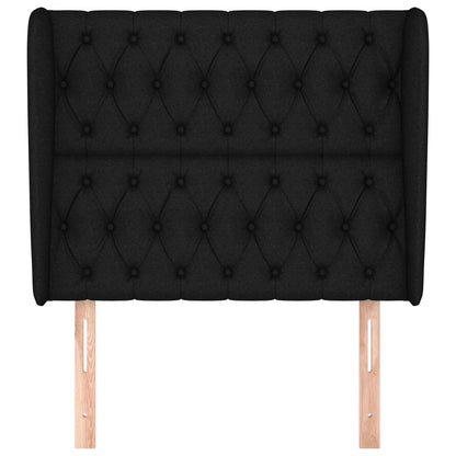 Hoofdbord Met Randen Stof 103 x 23 x 118/128 cm Zwart