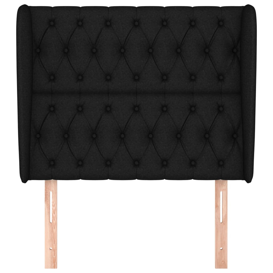 Hoofdbord Met Randen Stof 103 x 23 x 118/128 cm Zwart