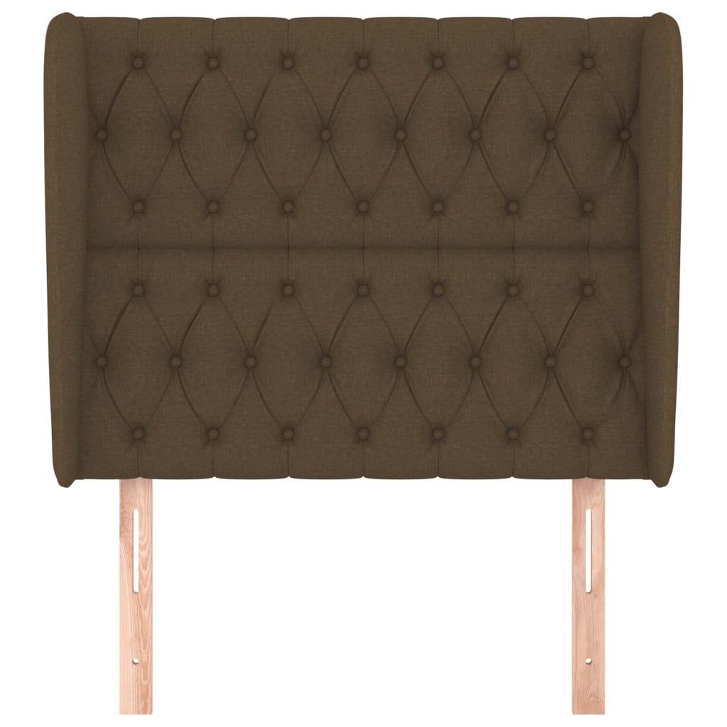 Hoofdbord Met Randen Stof 103 x 23 x 118/128 cm Donkerbruin