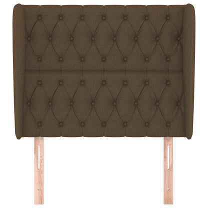 Hoofdbord Met Randen Stof 103 x 23 x 118/128 cm Donkerbruin
