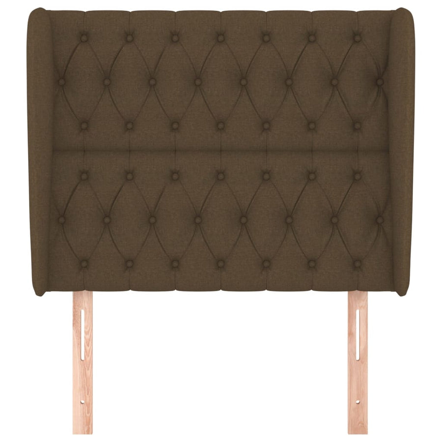 Hoofdbord Met Randen Stof 103 x 23 x 118/128 cm Donkerbruin