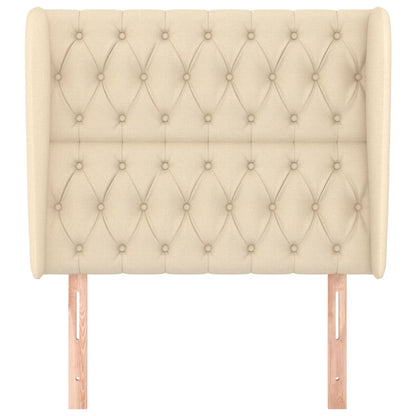 Hoofdbord Met Randen Stof Kleurig 103 x 23 x 118/128 cm Crème