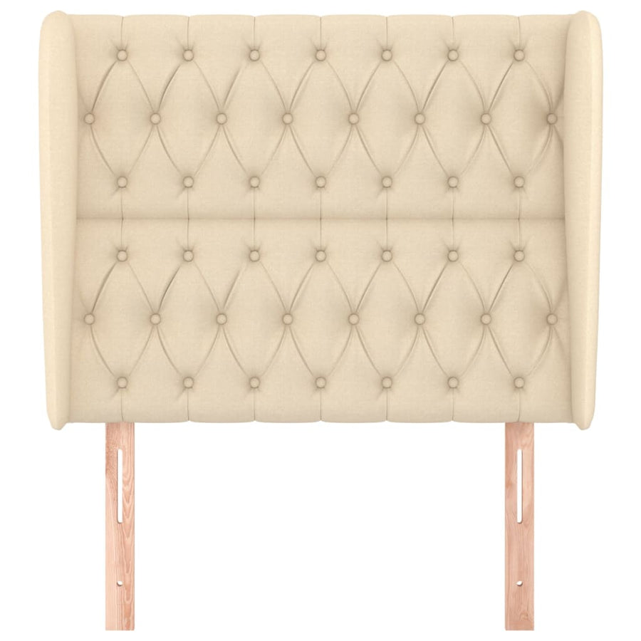 Hoofdbord Met Randen Stof Kleurig 103 x 23 x 118/128 cm Crème