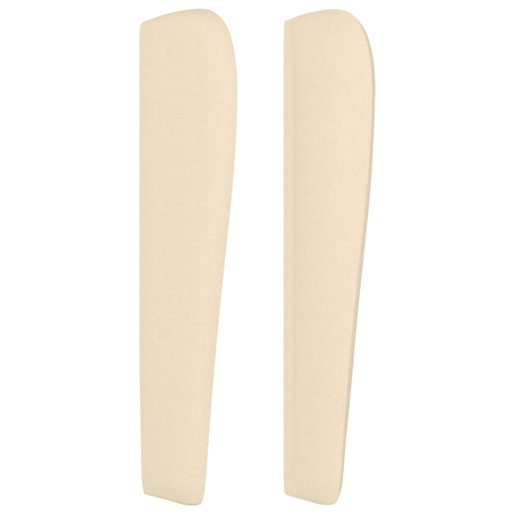 Hoofdbord Met Randen Stof Kleurig 103 x 23 x 118/128 cm Crème
